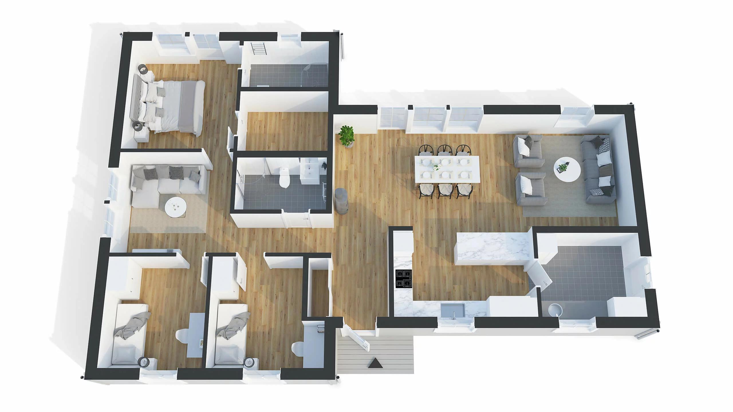 trivselhus stella 135 planlösning