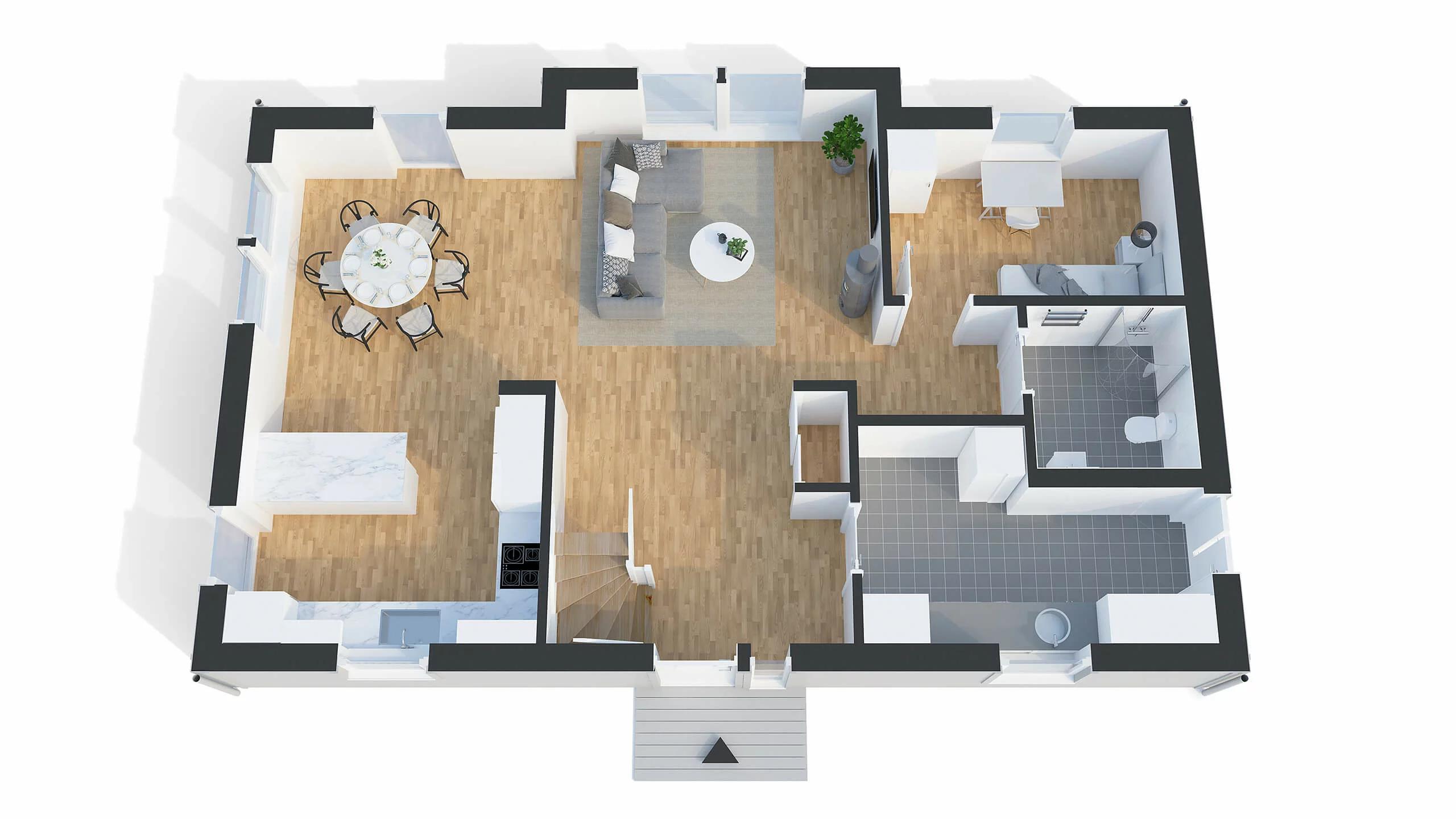 trivselhus stella 170 planlösning