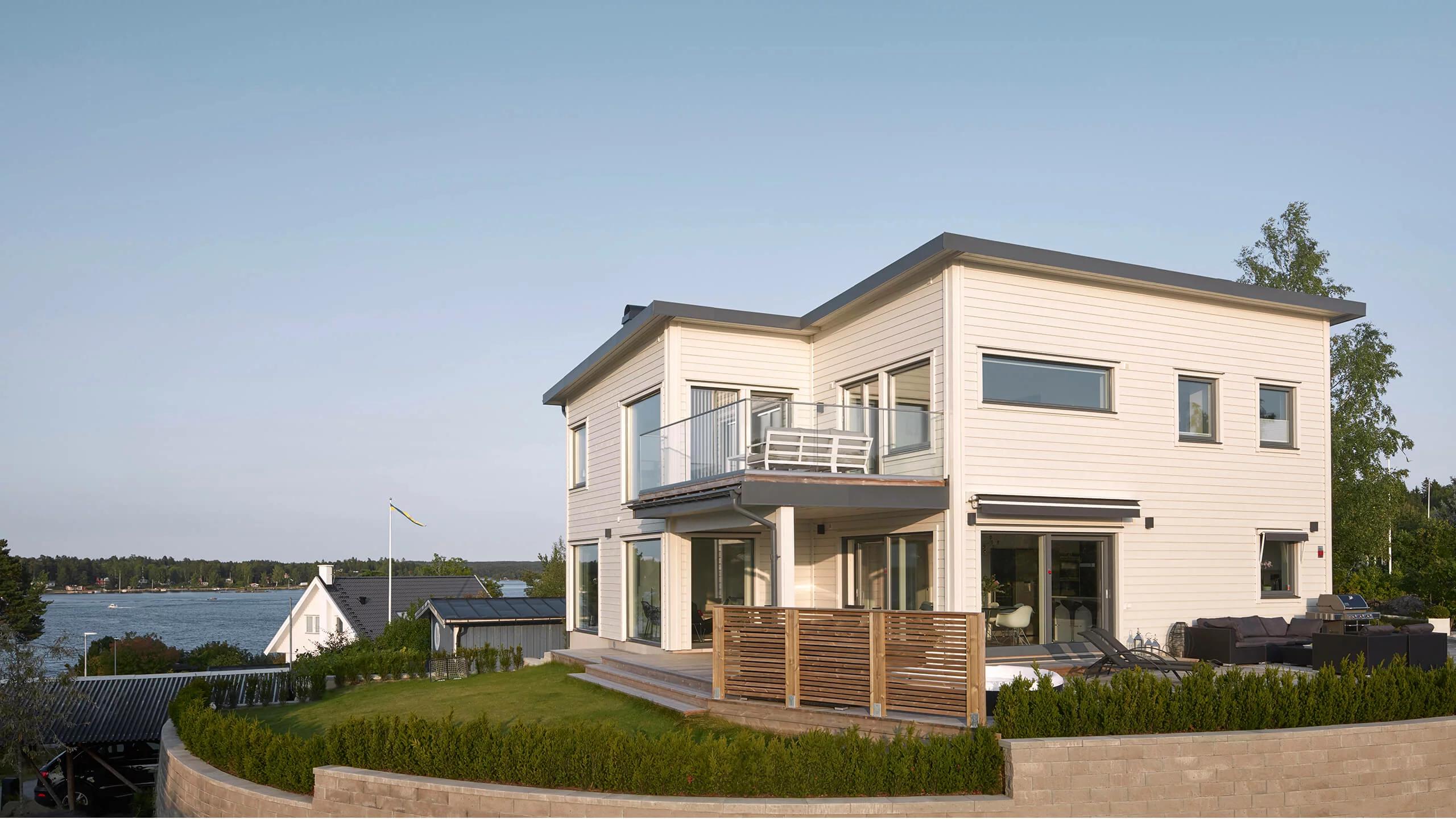 trivselhus villa lidingö fasad bygga hus