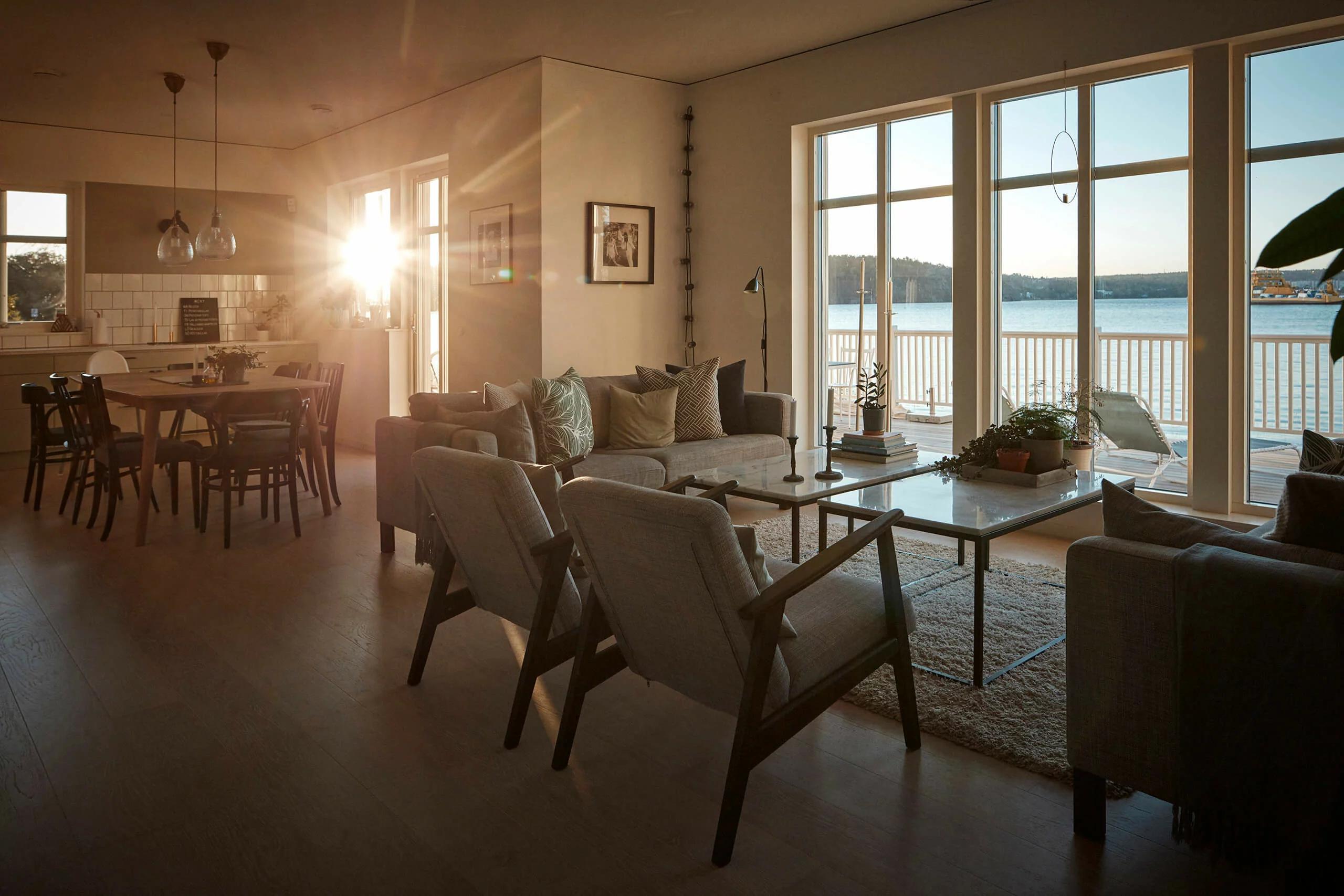 trivselhus villa mörtnäs vardagsrum bygga hus