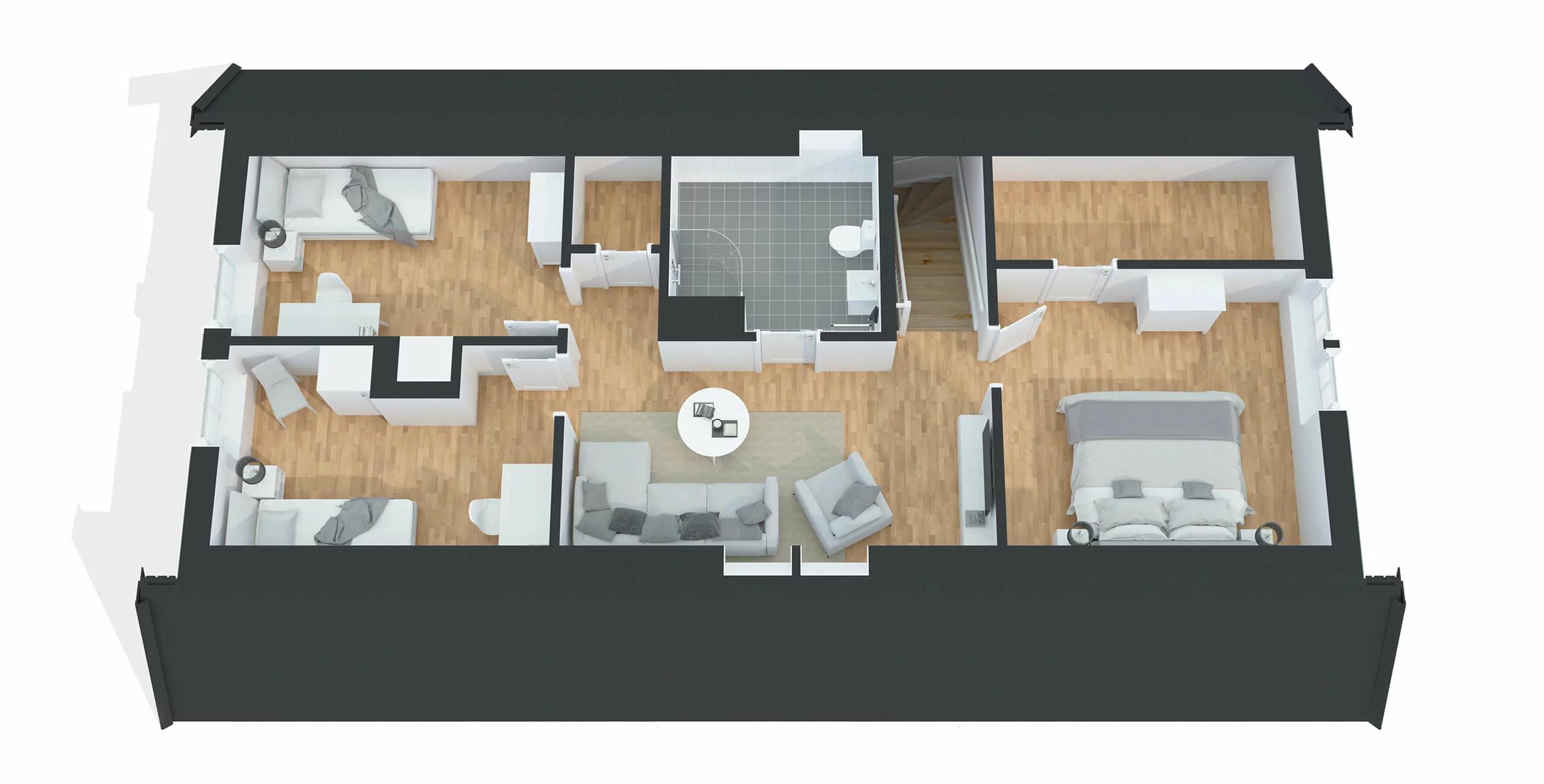 trivselhus stella 99 planlösning 3D V2
