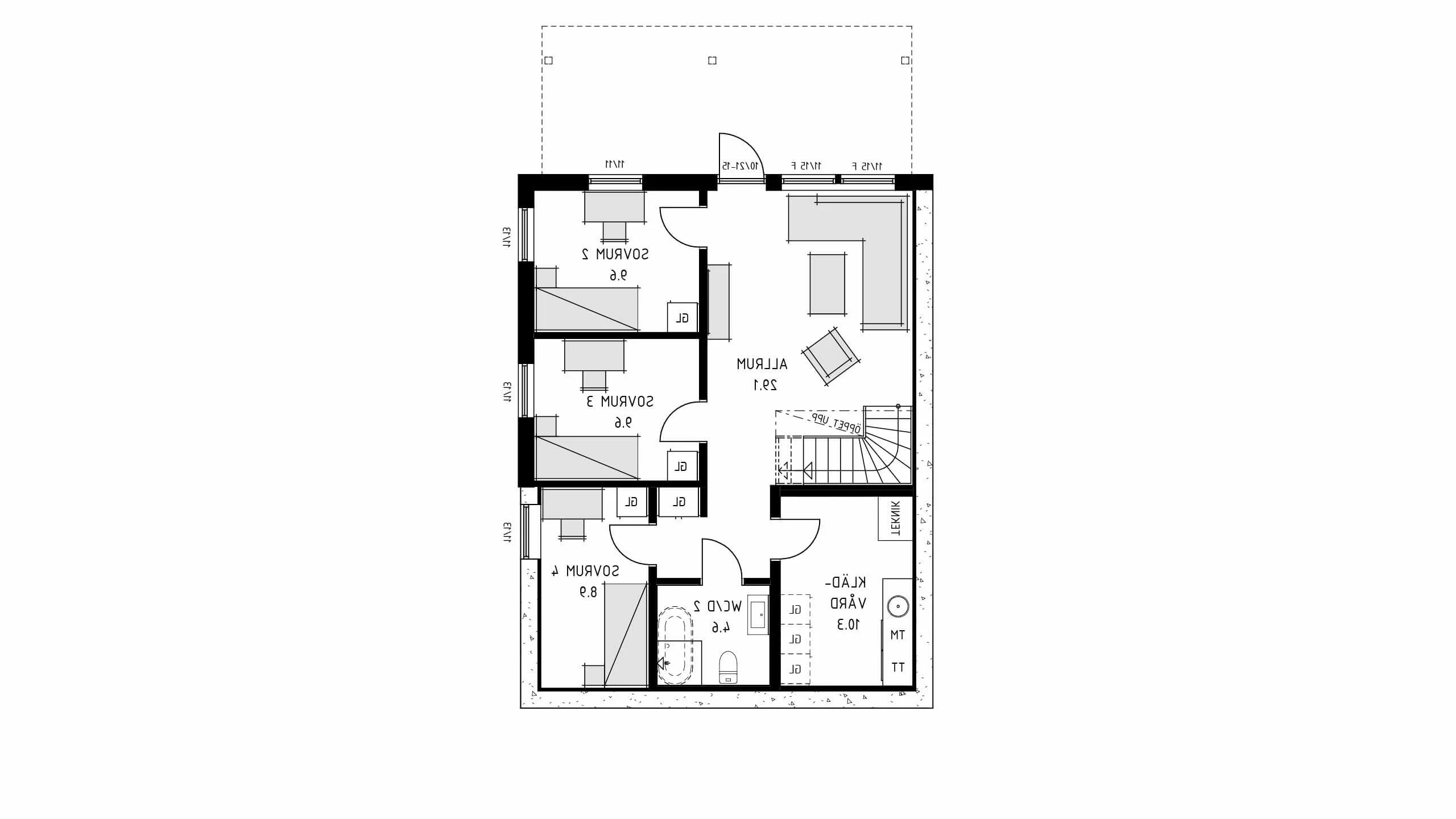 trivselhus sluttningshus villa backatorp planlosning