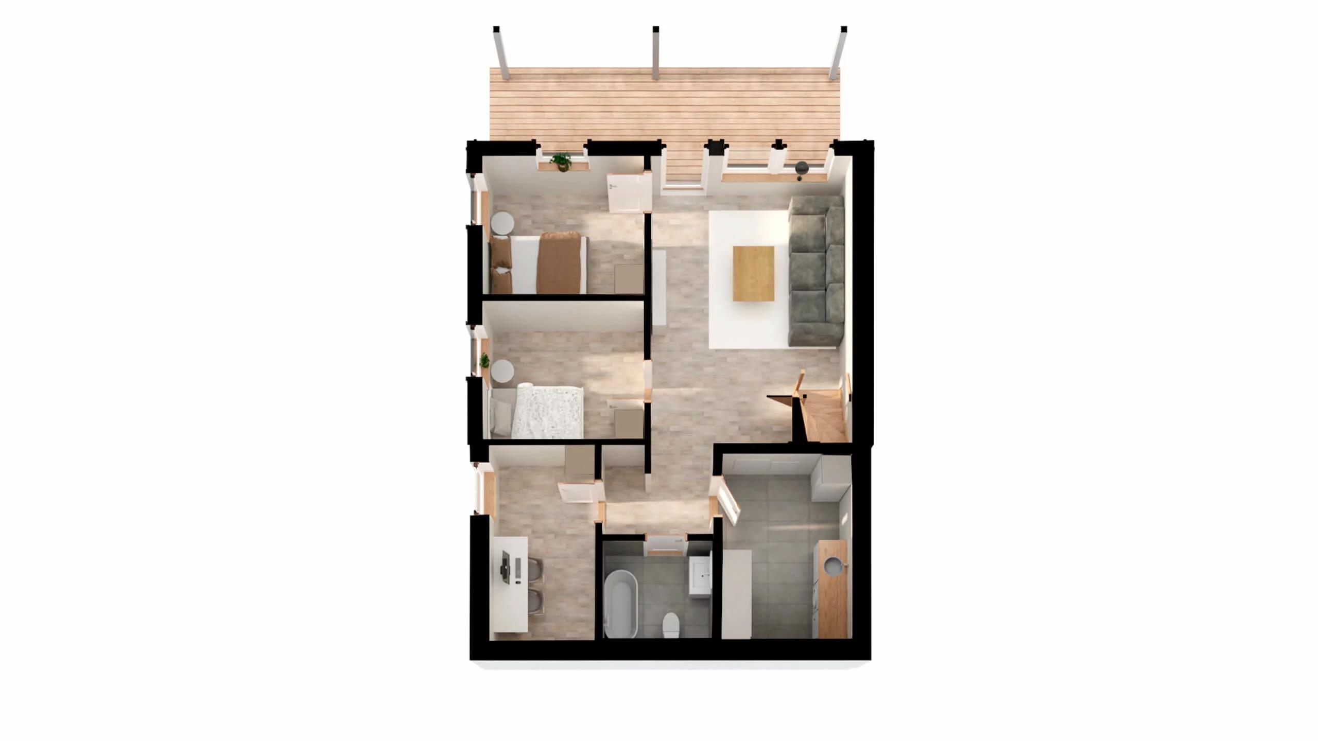 trivselhus sluttningshus villa backatorp planlosning