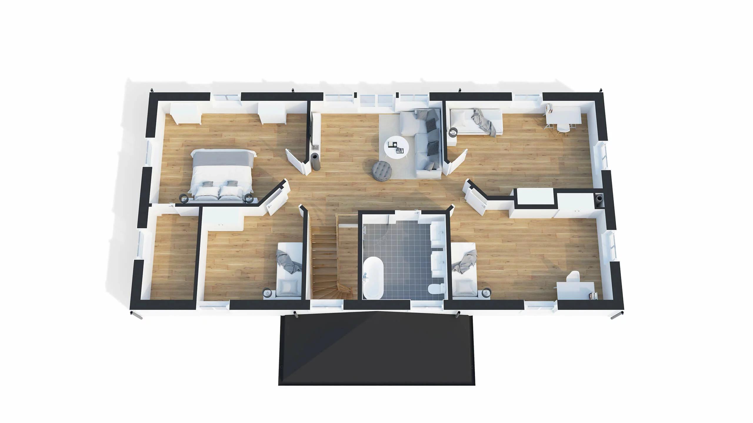 trivselhus villa danderyd planlösning 3D överplan