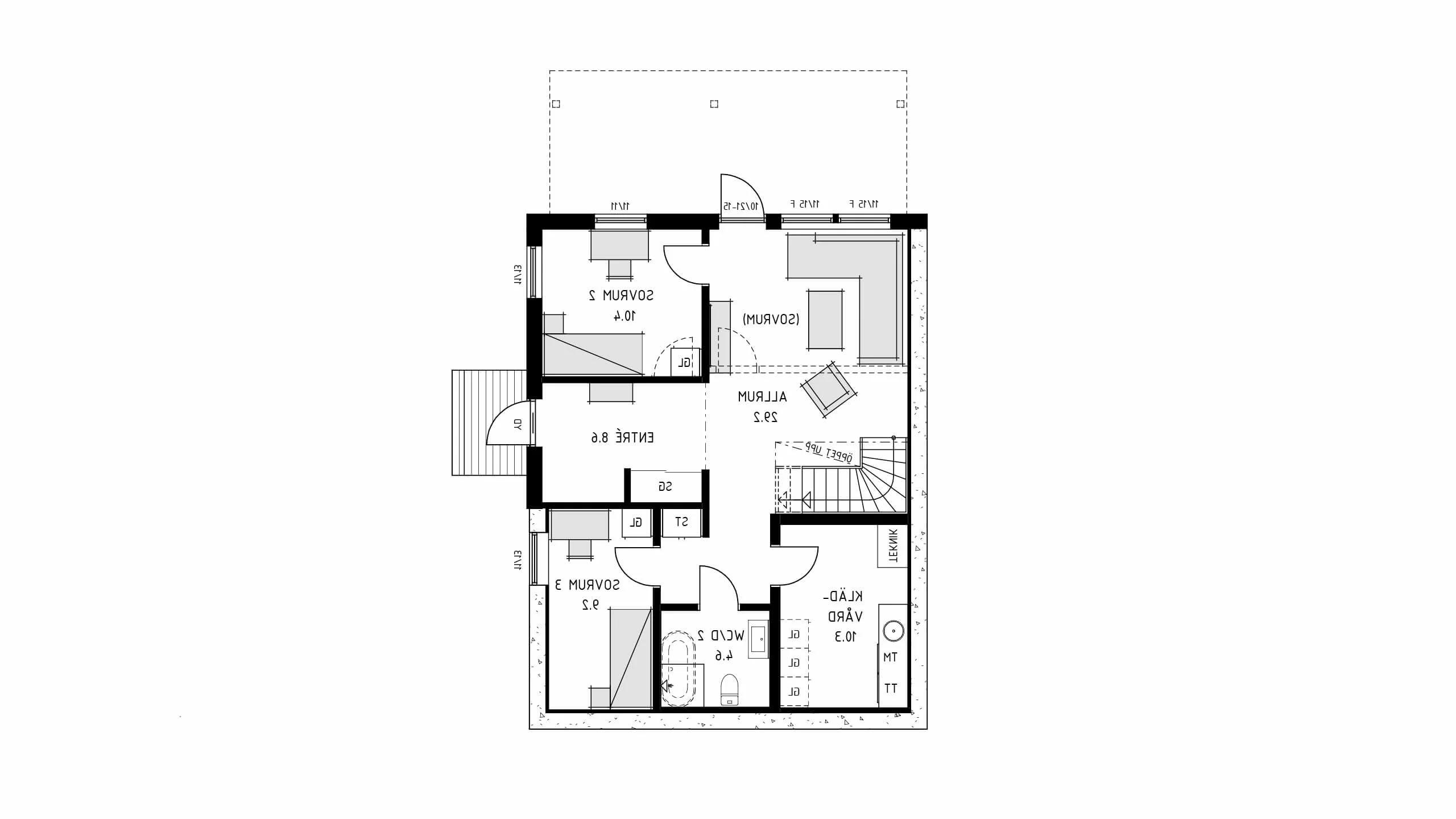 trivselhus sluttningshus villa kullatorp planlosning