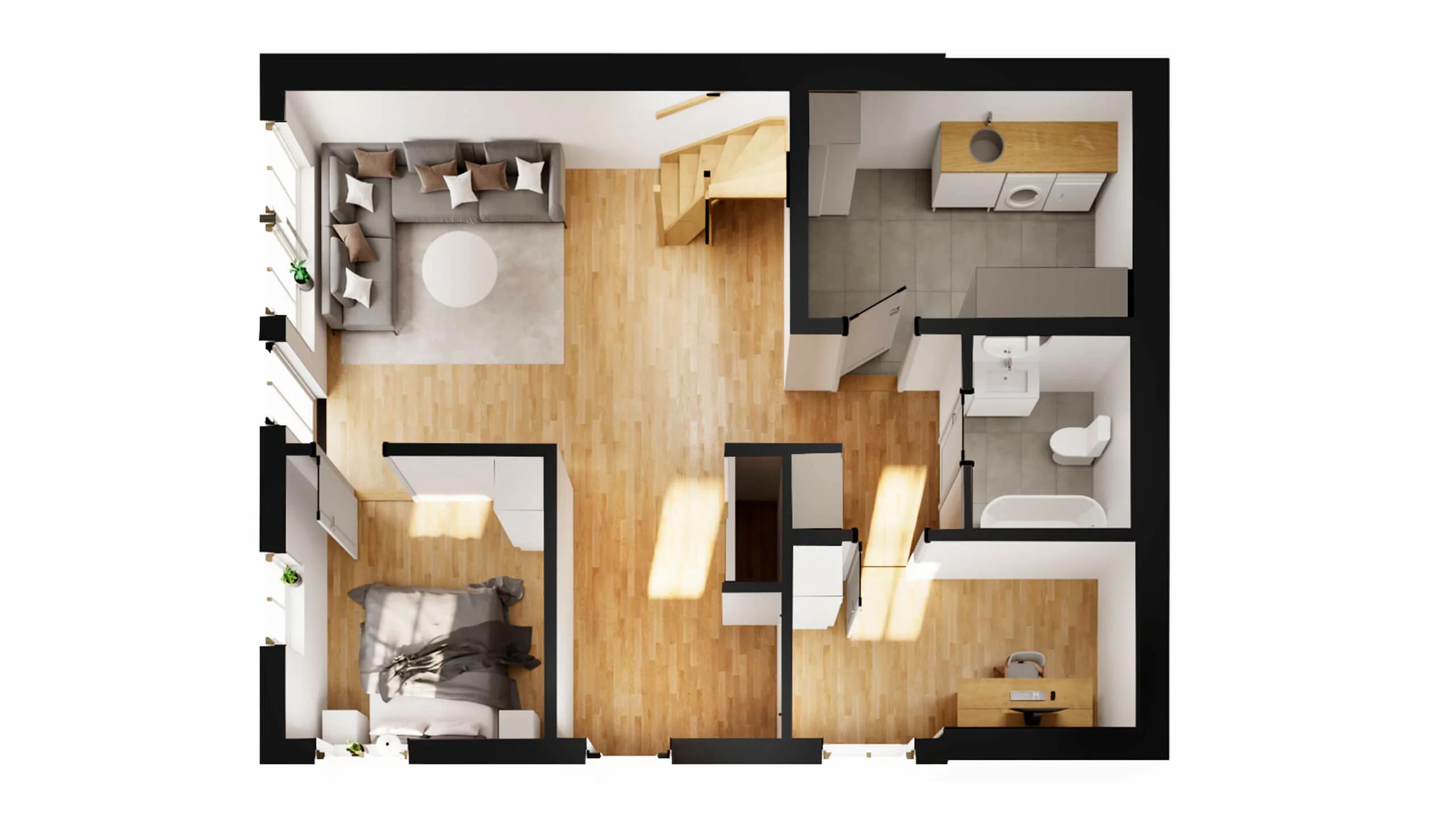 trivselhus sluttningshus villa kullatorp planlosning