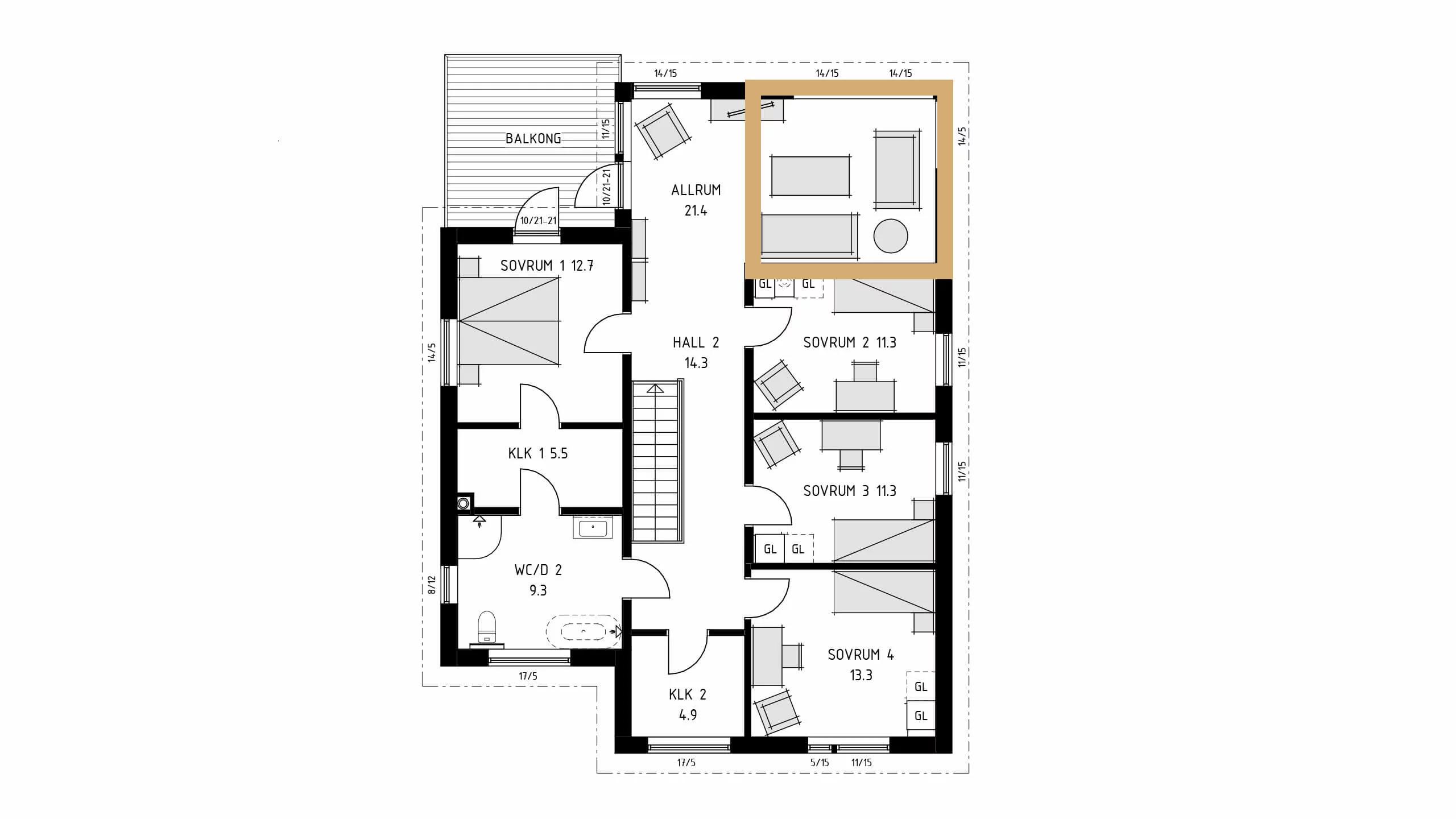 trivselhus villa lidingö planlösning