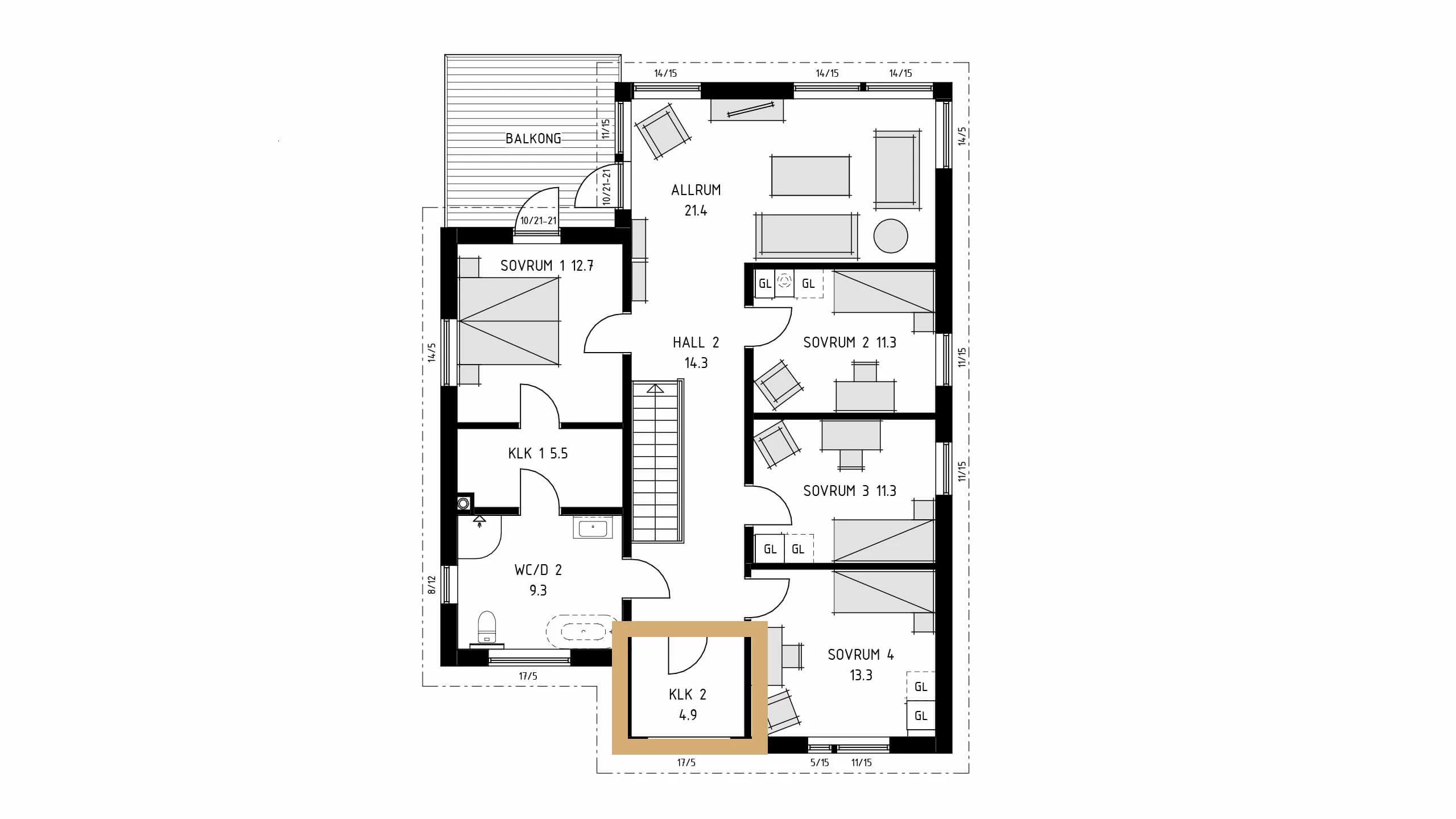 trivselhus villa lidingö planlösning
