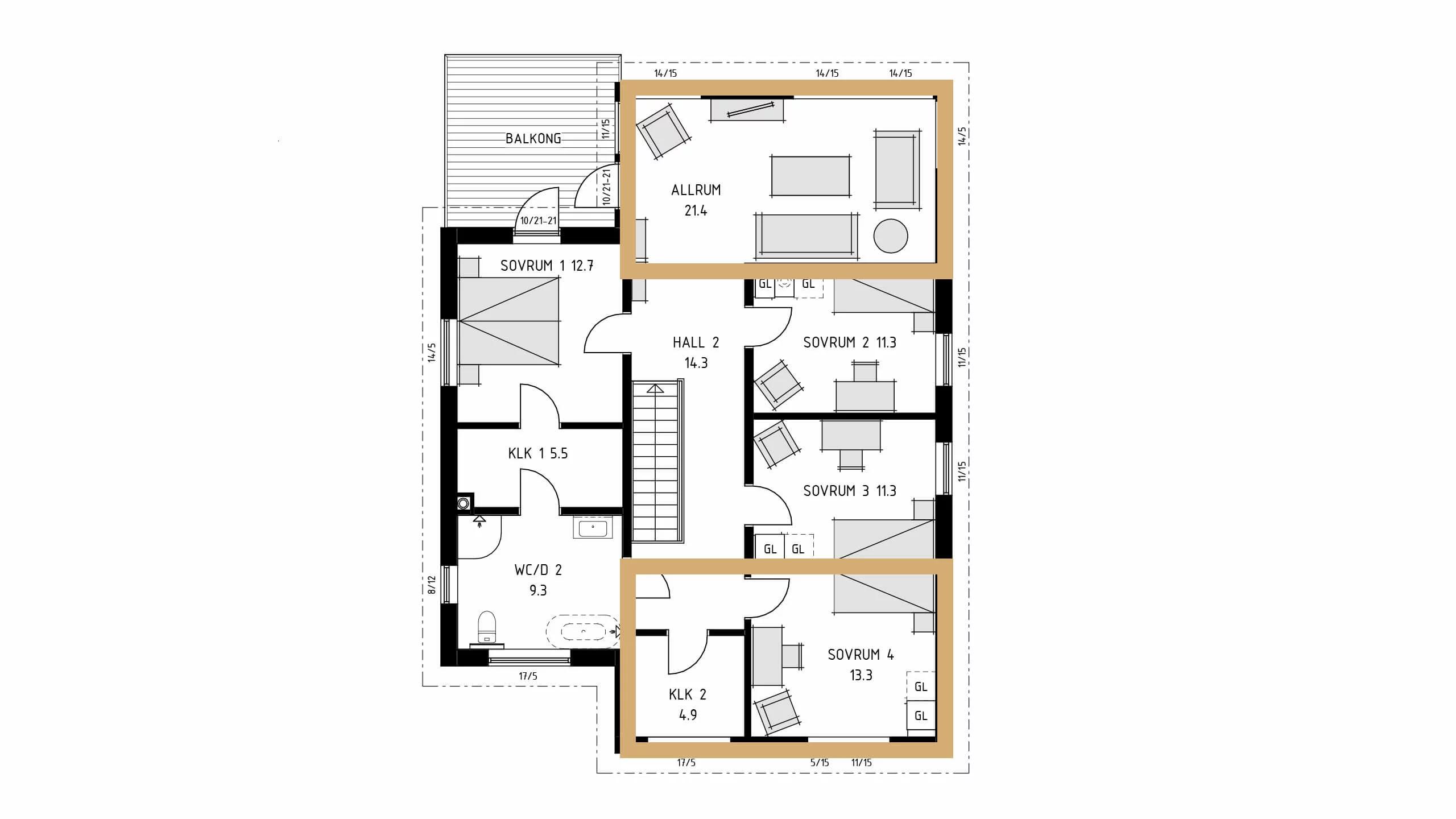 trivselhus villa lidingö planlösning