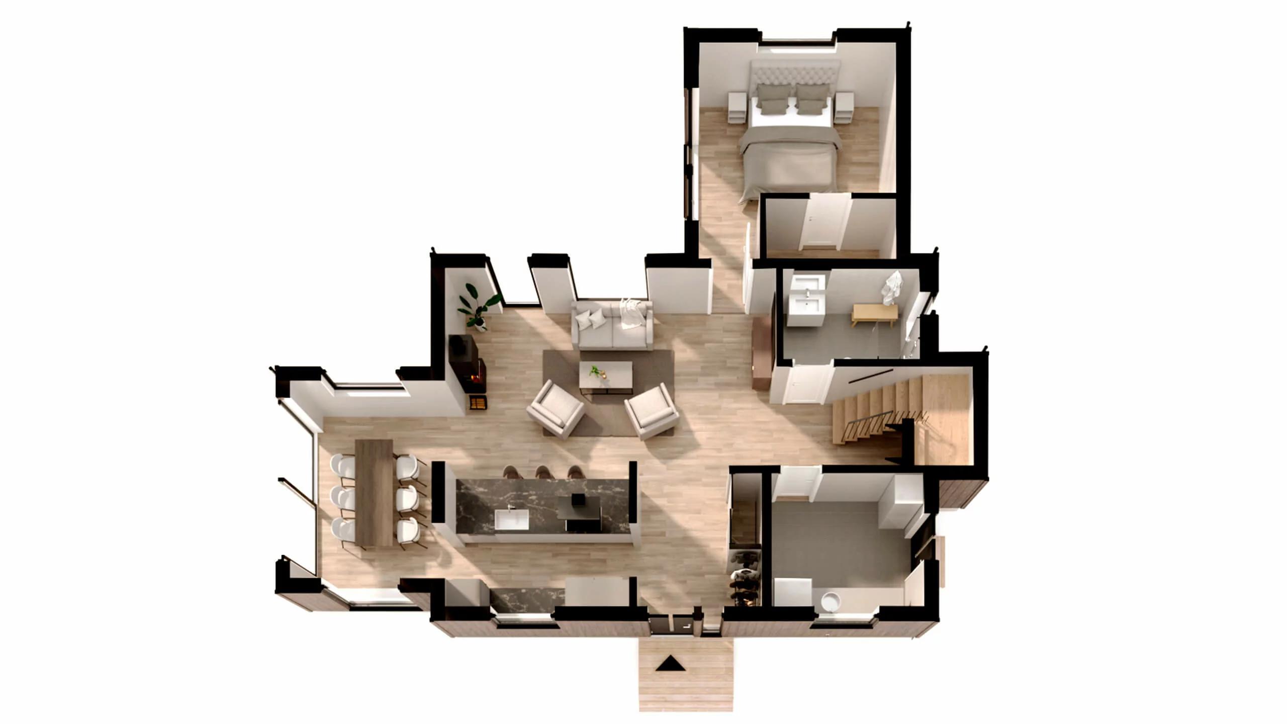 trivselhus villa malevik planlösning 3D