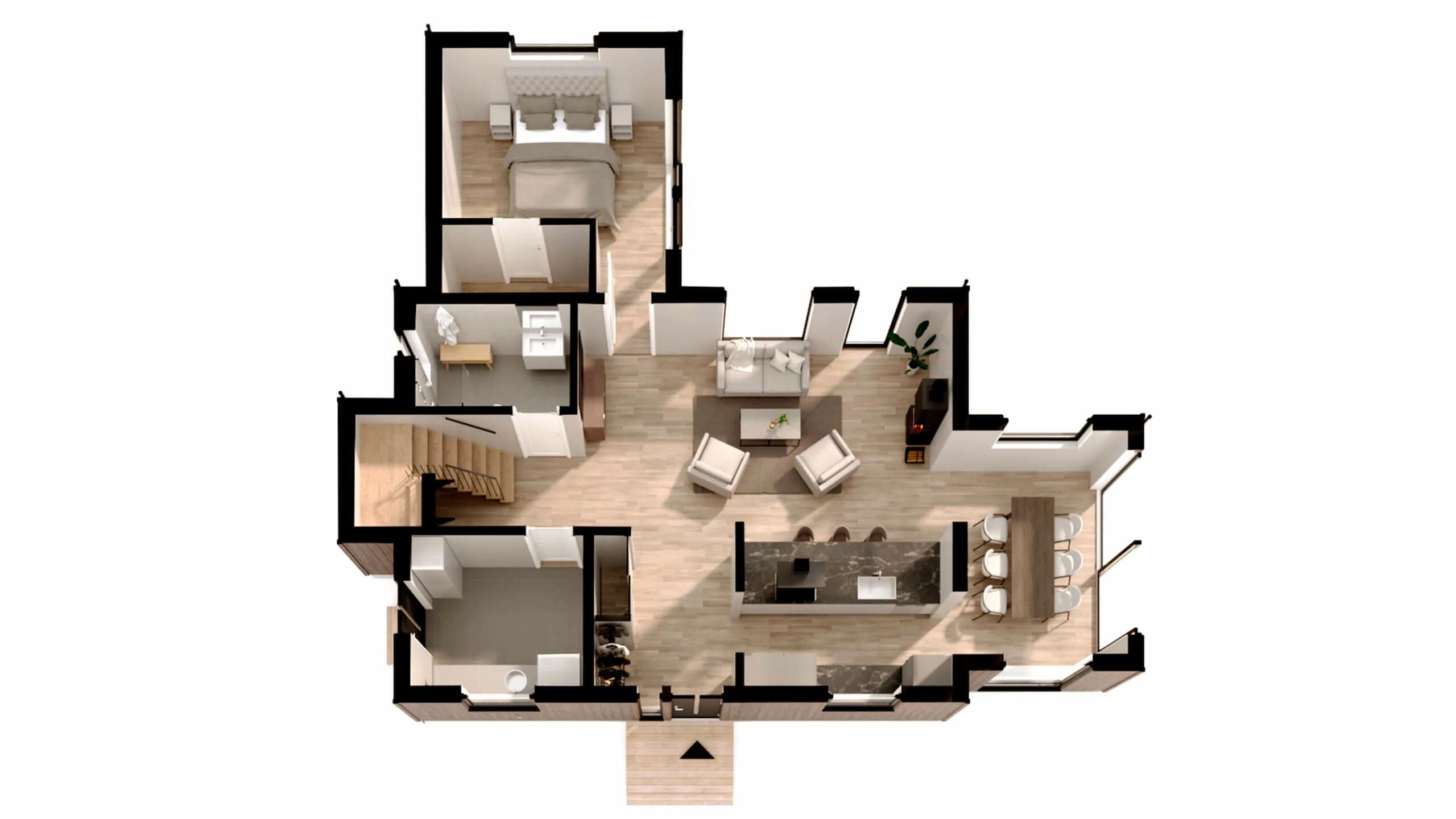 trivselhus villa malevik planlösning 3D