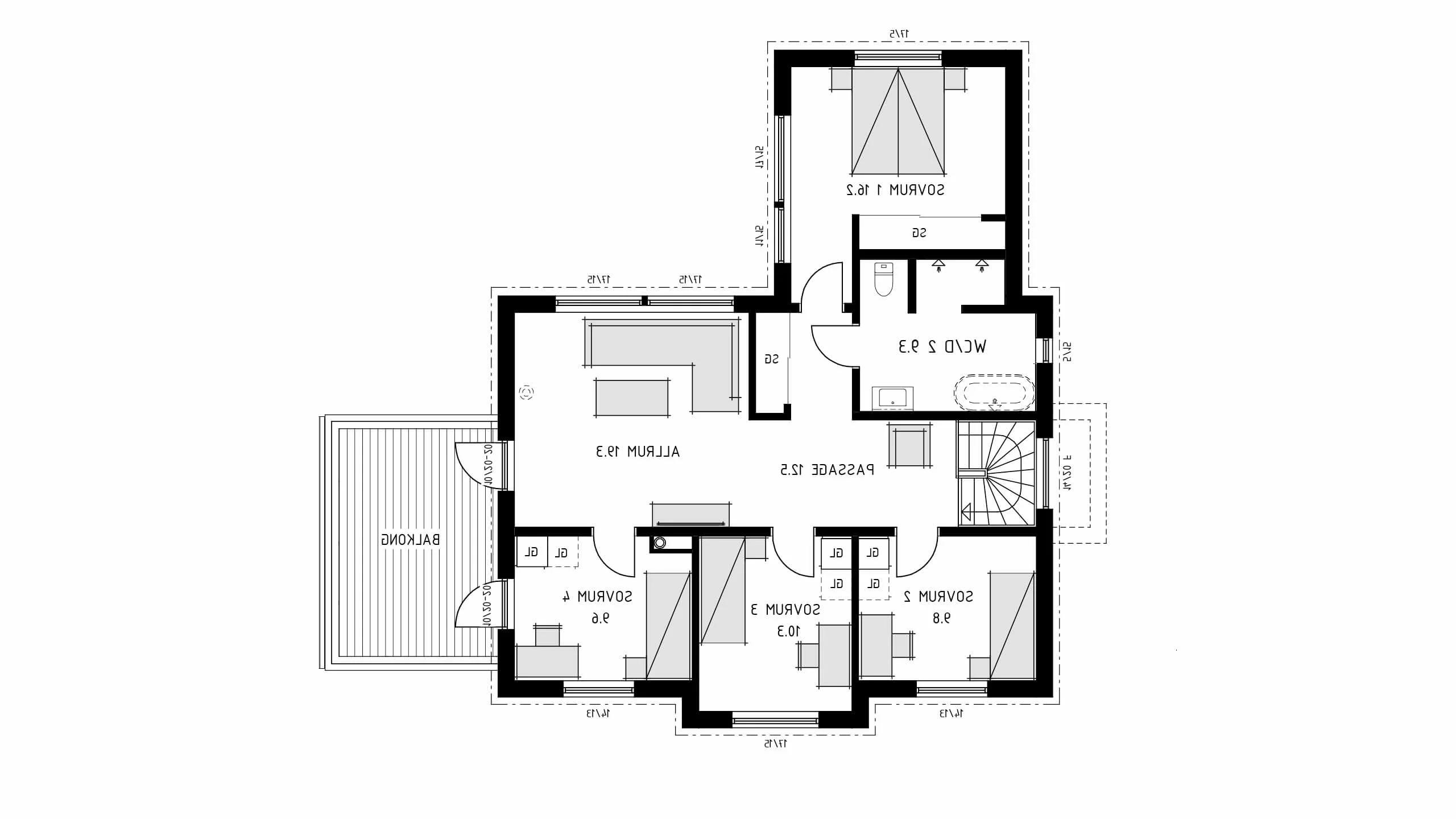trivselhus villa malevik planlösning 2D