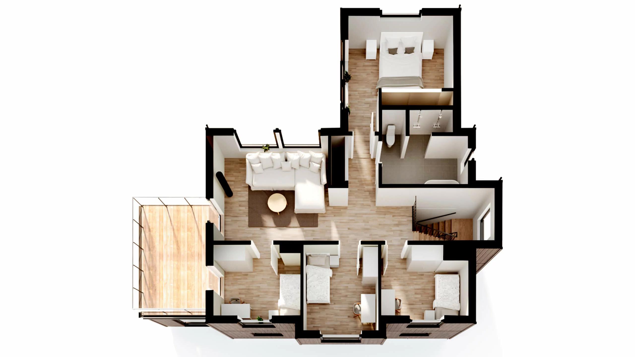 trivselhus villa malevik planlösning 3D