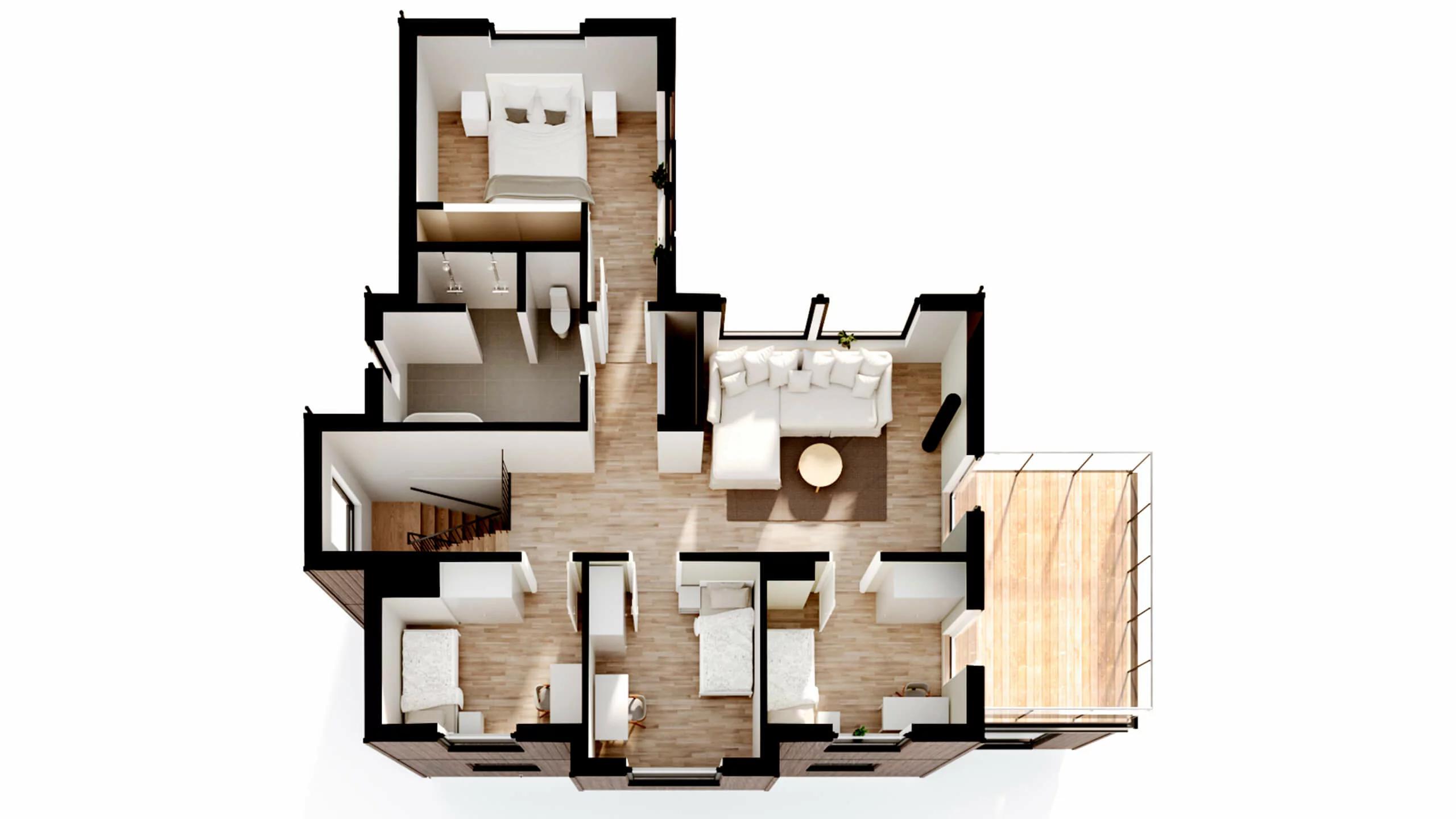 trivselhus villa malevik planlösning 3D