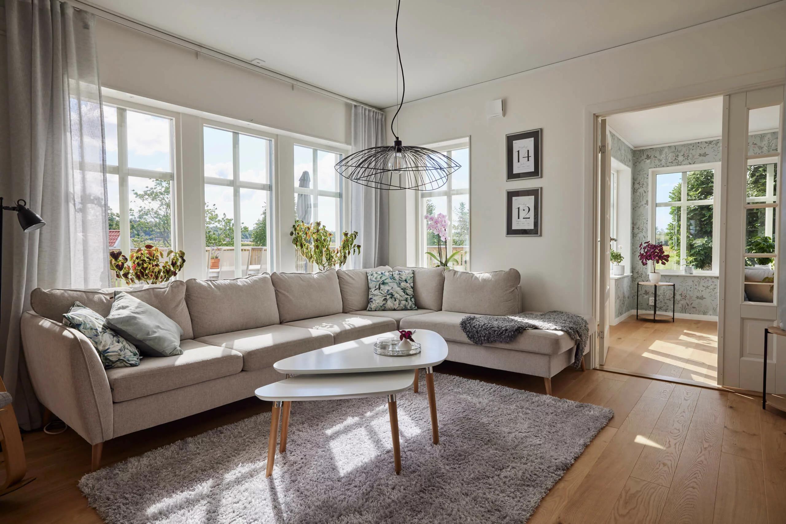 trivselhus villa mariefred vardagsrum